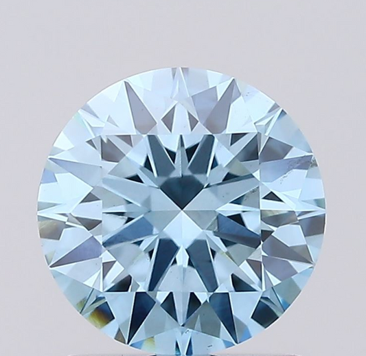 1 CT Fancy Blue Round Cut Lab-Grown Diamond IGI Certified