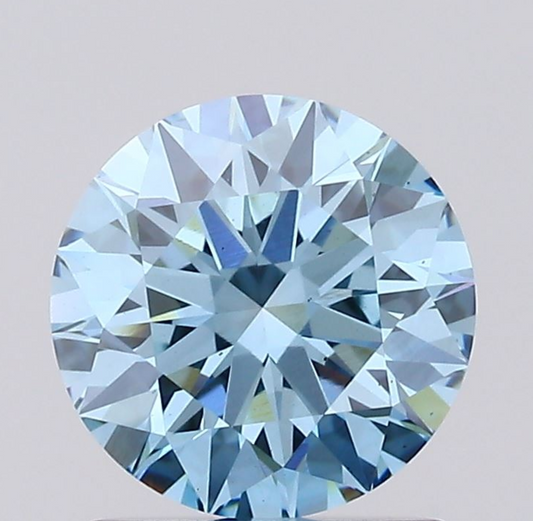 1 CT Fancy Blue Round Cut Lab-Grown Diamond IGI Certified