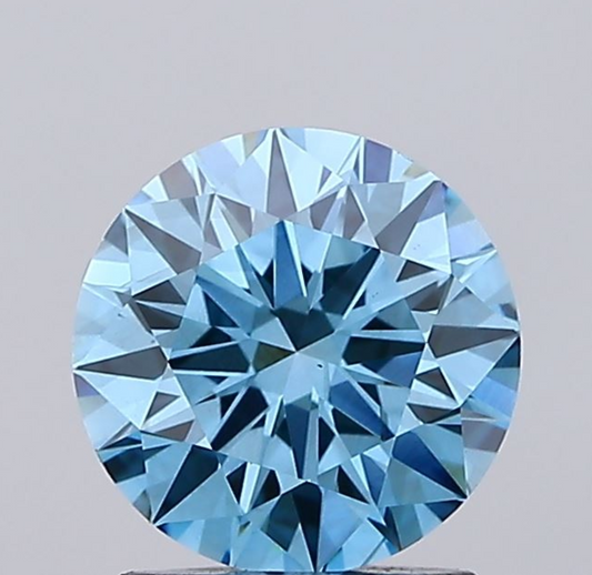 1 CT Fancy Blue Round Cut Lab-Grown Diamond IGI Certified