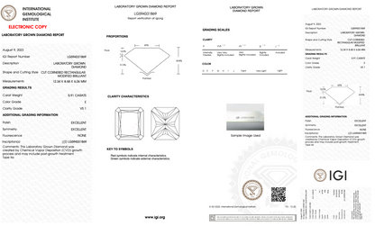 5 CT Radiant Cut Lab Grown Diamond IGI Certified