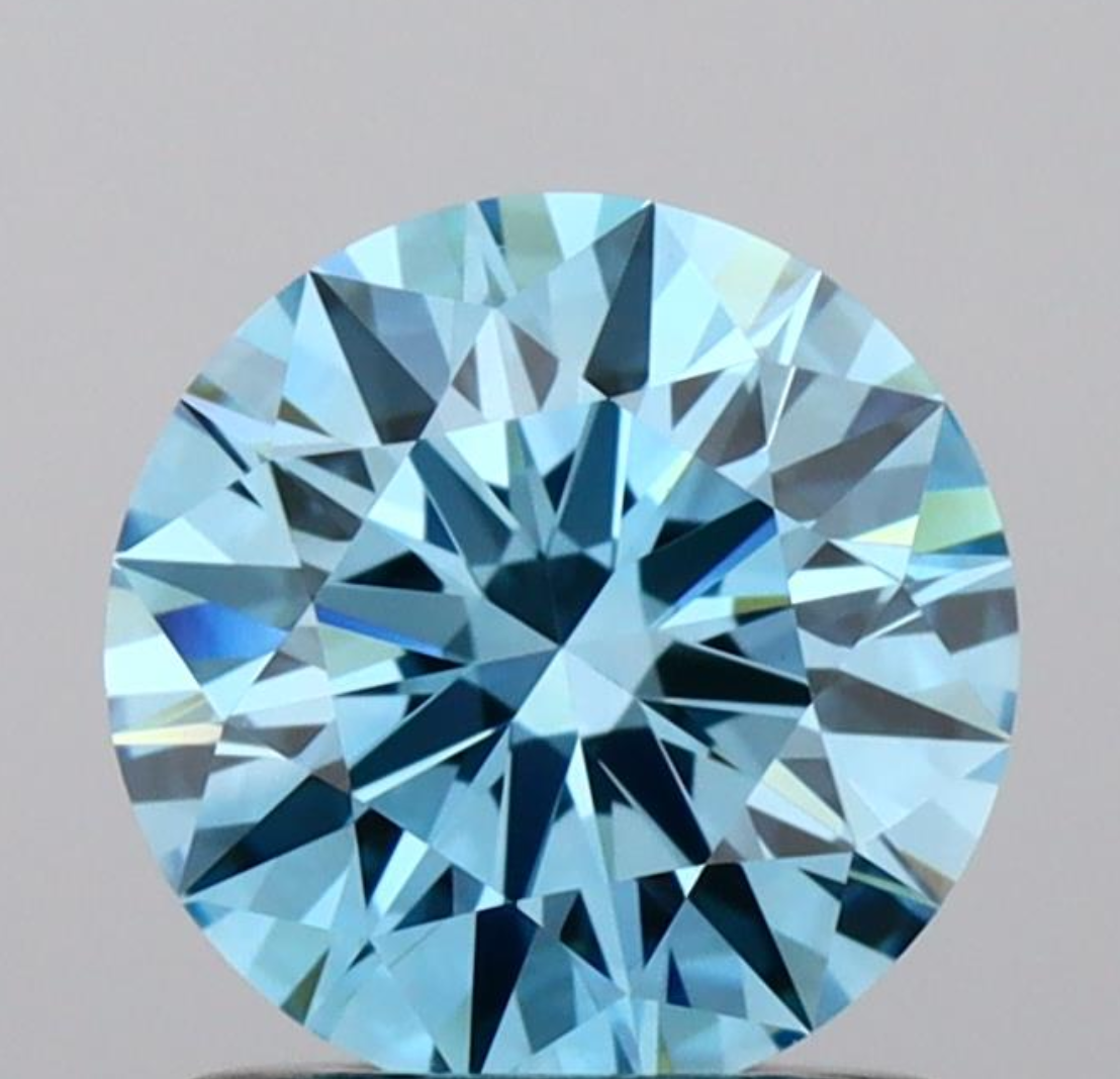 1 CT Fancy Blue Round Cut Lab-Grown Diamond IGI Certified