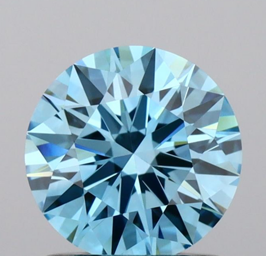 1 CT Fancy Blue Round Cut Lab-Grown Diamond IGI Certified