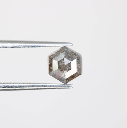 0.90 CT Natural Loose Hexagon Shape Salt and Pepper Diamond | Unique 6.00 x 5.30 mm Hexagonal Cut Gemstone | Perfect for Custom Jewelry