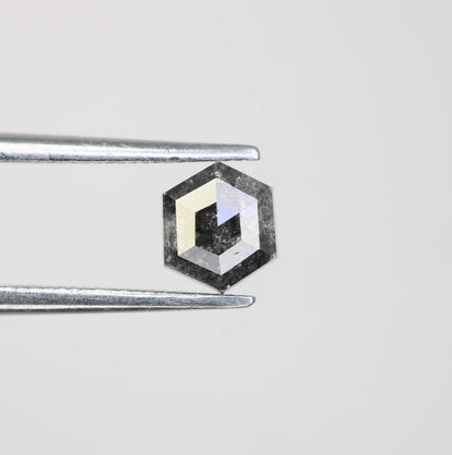 0.79 CT Natural Loose Salt and Pepper Octagon Cut Diamond | Fancy Gray Gemstone for Engagement & Wedding Rings Unique 5.70 x 5.00 x 2.90 mm