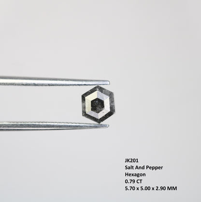 0.79 CT Natural Loose Salt and Pepper Octagon Cut Diamond | Fancy Gray Gemstone for Engagement & Wedding Rings Unique 5.70 x 5.00 x 2.90 mm