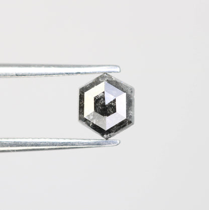0.72 CT Natural Salt and Pepper Loose Hexagon Diamond | Unique 5.70 x 4.90 mm Hexagonal Cut Gemstone for Custom Jewelry | Artisan Quality