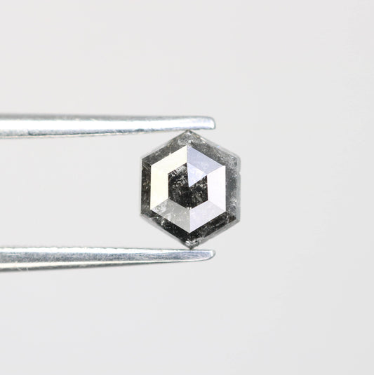 0.72 CT Natural Salt and Pepper Loose Hexagon Diamond | Unique 5.70 x 4.90 mm Hexagonal Cut Gemstone for Custom Jewelry | Artisan Quality