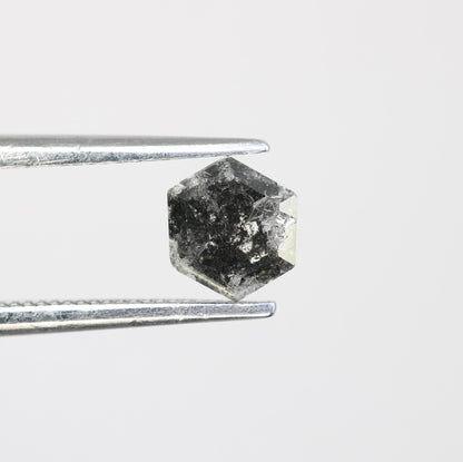 0.72 CT Natural Salt and Pepper Loose Hexagon Diamond | Unique 5.70 x 4.90 mm Hexagonal Cut Gemstone for Custom Jewelry | Artisan Quality