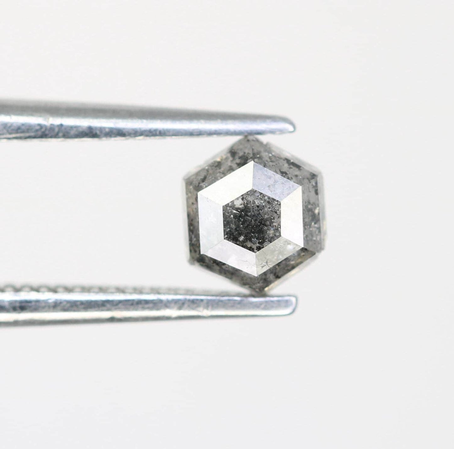 0.50 CT Natural Salt and Pepper Loose Hexagon Diamond | Unique Hexagonal Shape Gemstone for Jewelry Making | Artisan Quality