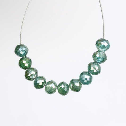 Premium Green Diamond Beads | Authentic Sparkling Gemstone Strands for DIY Jewelry Projects