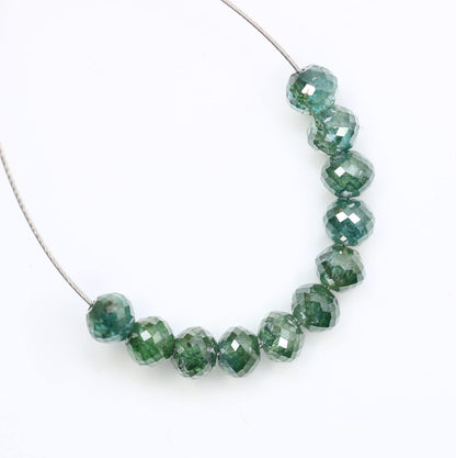 Premium Green Diamond Beads | Authentic Sparkling Gemstone Strands for DIY Jewelry Projects