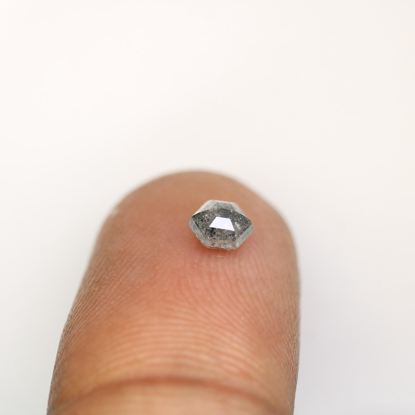 0.50 CT Natural Salt and Pepper Loose Hexagon Diamond | Unique Hexagonal Shape Gemstone for Jewelry Making | Artisan Quality