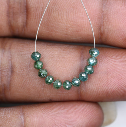 Premium Green Diamond Beads | Authentic Sparkling Gemstone Strands for DIY Jewelry Projects