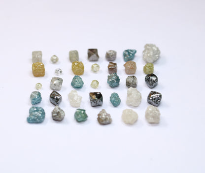 Natural Salt and Pepper Diamonds | Mixed Shape Loose Earth-Mined Gems for Necklaces | Unique Jewelry by RocksDiamonds