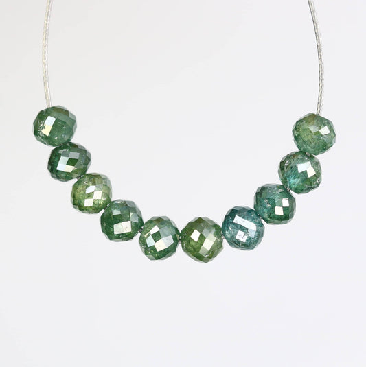 High-Quality Green Diamond Beads for DIY Jewelry | Beautiful Gemstone Strands for Crafting