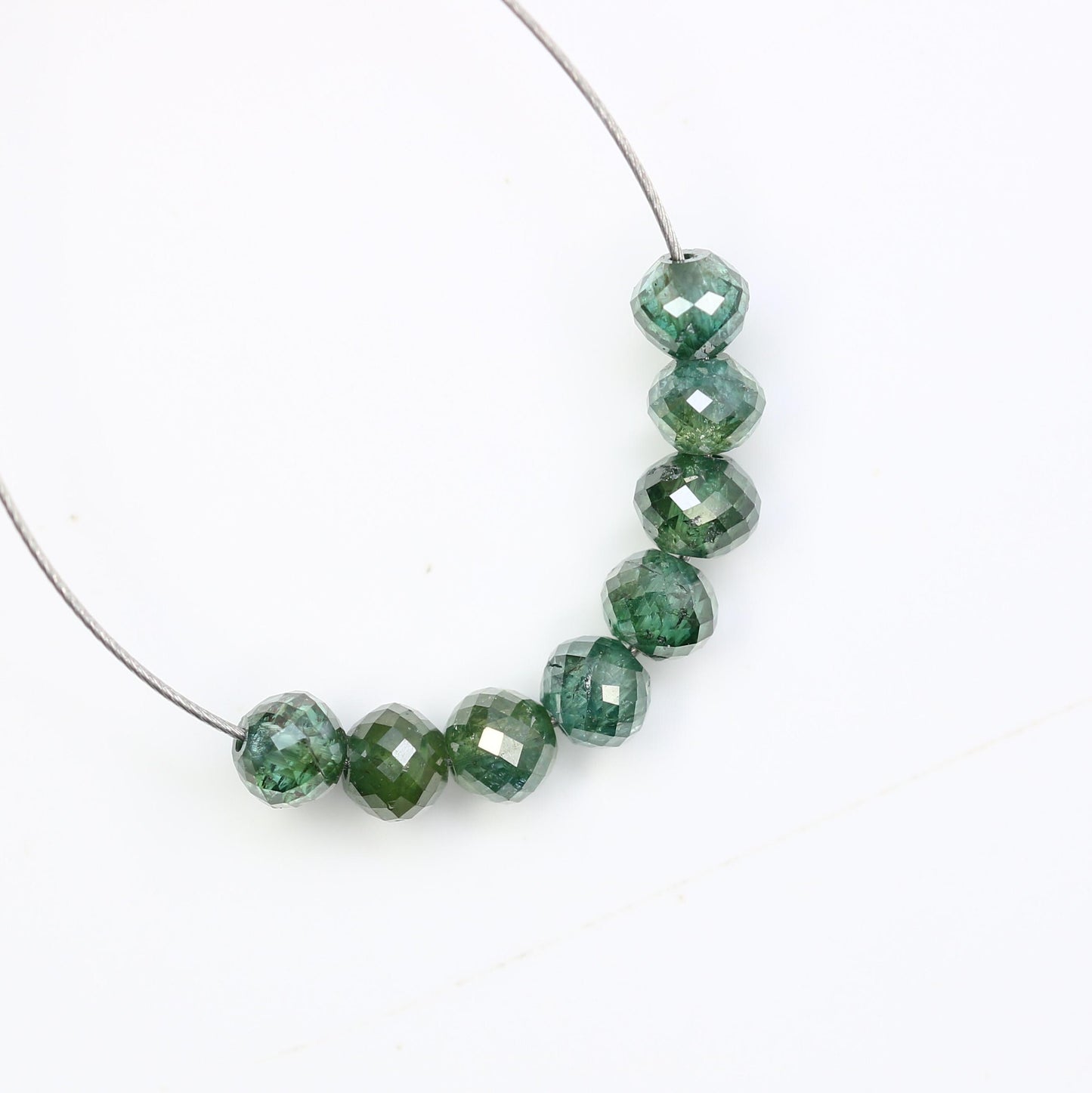 Luxurious Green Treated Diamond Beads | Perfect for Handmade Jewelry and Custom Designs