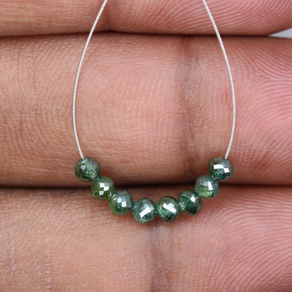 Luxurious Green Treated Diamond Beads | Perfect for Handmade Jewelry and Custom Designs