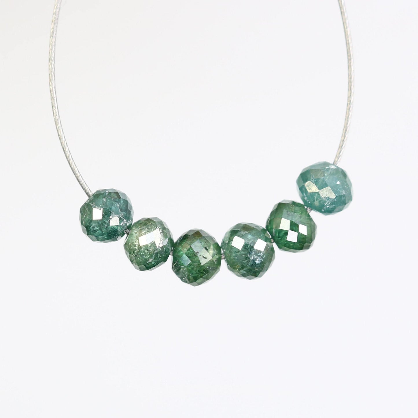 Custom Green Treated Diamond Beads | Sparkling Gemstone Supplies for Necklaces & Bracelets