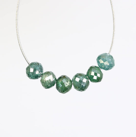Custom Green Treated Diamond Beads | Sparkling Gemstone Supplies for Necklaces & Bracelets