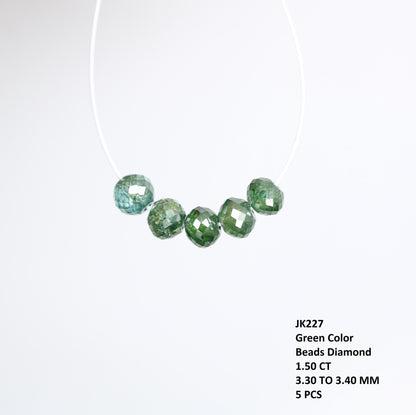 Premium Green Treated Diamond Beads for Jewelry Making | Sparkling Gemstone Strands for DIY Necklaces and Bracelets | Unique Artisan Beads