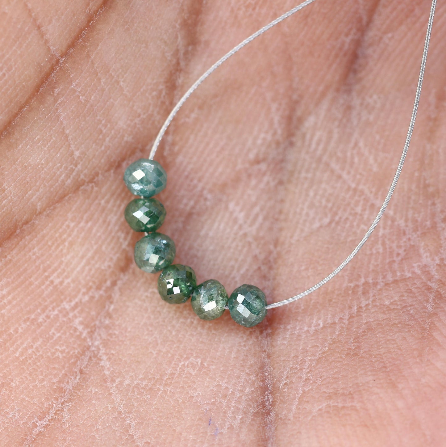 Custom Green Treated Diamond Beads | Sparkling Gemstone Supplies for Necklaces & Bracelets