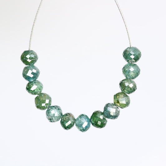Green Treated Diamond Beads for Jewelry Making | Sparkling Gemstone Strands for Necklaces & Bracelets