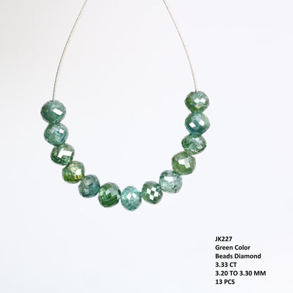Green Treated Diamond Beads for Jewelry Making | Sparkling Gemstone Strands for Necklaces & Bracelets