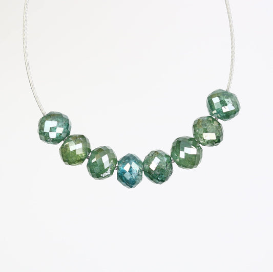 Genuine Green Treated Diamond Beads | High-Quality Gemstone Supplies for Custom Jewelry