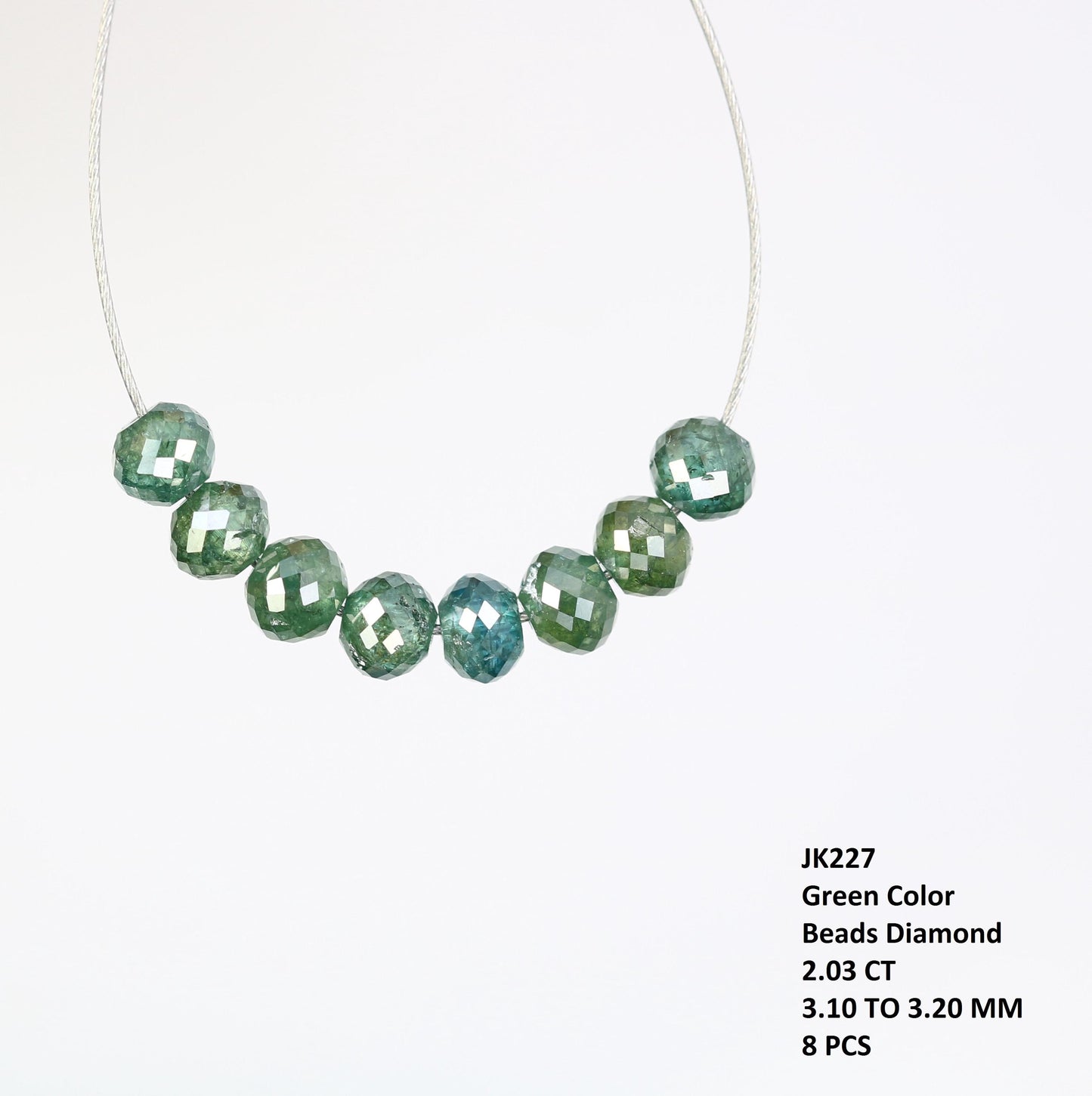 Genuine Green Treated Diamond Beads | High-Quality Gemstone Supplies for Custom Jewelry