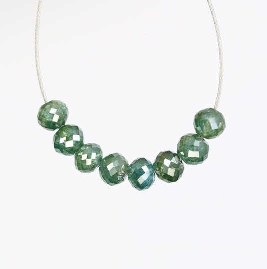 Treated Green Diamond Beads for Jewelry Making | Beautiful Gemstone Strands for Crafting