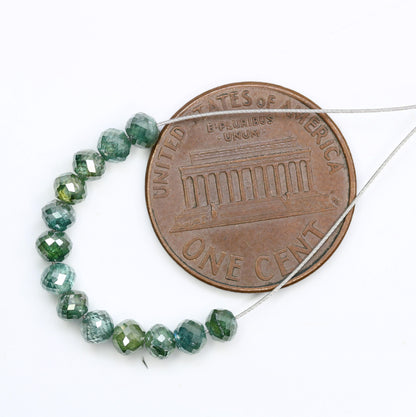 Green Treated Diamond Beads for Jewelry Making | Sparkling Gemstone Strands for Necklaces & Bracelets