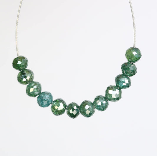 Genuine Green Treated Diamond Beads | Stunning Gemstone Supplies for Handmade Jewelry