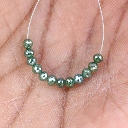 Genuine Green Treated Diamond Beads | Stunning Gemstone Supplies for Handmade Jewelry