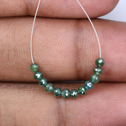 Genuine Green Treated Diamond Beads | Stunning Gemstone Supplies for Handmade Jewelry