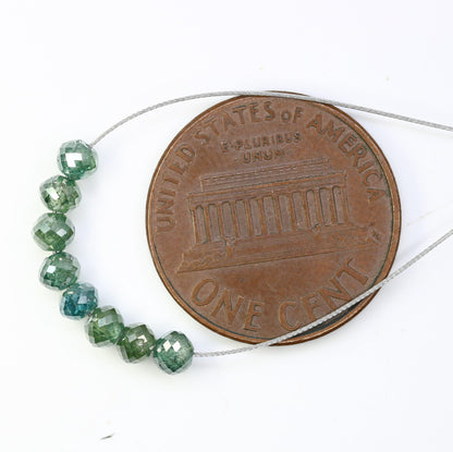 Genuine Green Treated Diamond Beads | High-Quality Gemstone Supplies for Custom Jewelry