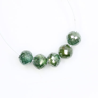Green Treated Diamond Beads for Necklace and Bracelet | Genuine Sparkling Gemstone Jewelry | Unique DIY Jewelry Supplies