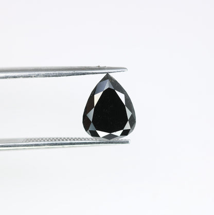 Luxurious Loose Black Diamond - Faceted Pear Shape Natural Gemstone for Custom Jewelry, Engagement Rings & Unique Gifts