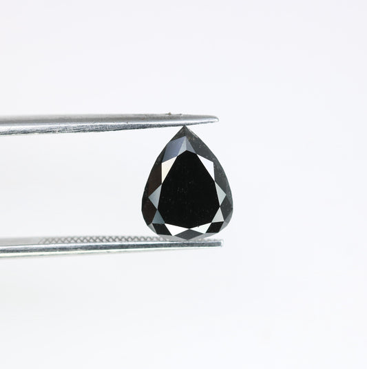 Luxurious Loose Black Diamond - Faceted Pear Shape Natural Gemstone for Custom Jewelry, Engagement Rings & Unique Gifts