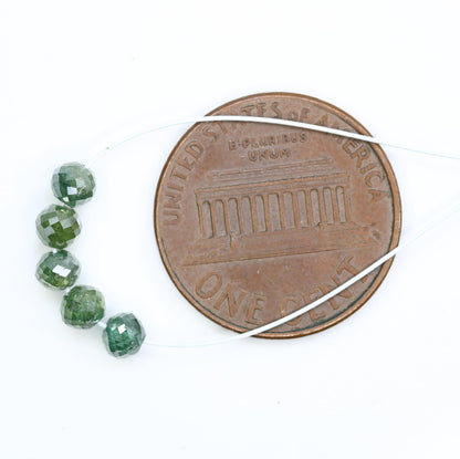 Green Treated Diamond Beads for Necklace and Bracelet | Genuine Sparkling Gemstone Jewelry | Unique DIY Jewelry Supplies