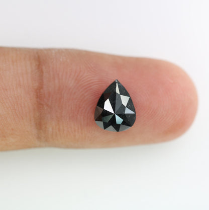 Luxurious Loose Black Diamond - Faceted Pear Shape Natural Gemstone for Custom Jewelry, Engagement Rings & Unique Gifts
