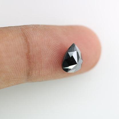 Luxurious Loose Black Diamond - Faceted Pear Shape Natural Gemstone for Custom Jewelry, Engagement Rings & Unique Gifts