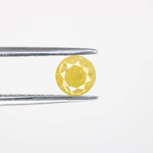 Radiant Natural Yellow Rustic Round Cut Diamond - Unique Gemstone for Engagement Rings, Statement Jewelry & Custom Designs