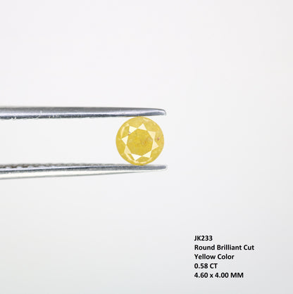 Radiant Natural Yellow Rustic Round Cut Diamond - Unique Gemstone for Engagement Rings, Statement Jewelry & Custom Designs