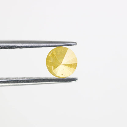 Radiant Natural Yellow Rustic Round Cut Diamond - Unique Gemstone for Engagement Rings, Statement Jewelry & Custom Designs