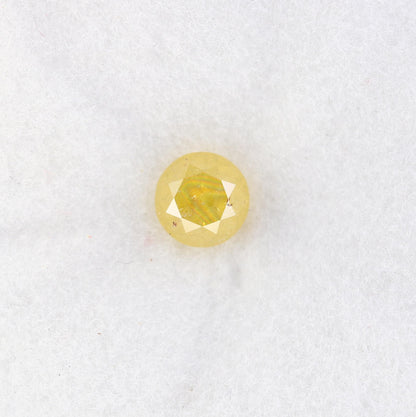 Radiant Natural Yellow Rustic Round Cut Diamond - Unique Gemstone for Engagement Rings, Statement Jewelry & Custom Designs