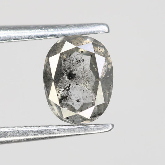 Gorgeous Oval-Shaped Salt and Pepper Diamond - Unique Gemstone for Engagement Rings, Artisan Jewelry & Custom Creations