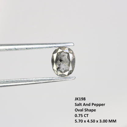 Gorgeous Oval-Shaped Salt and Pepper Diamond - Unique Gemstone for Engagement Rings, Artisan Jewelry & Custom Creations