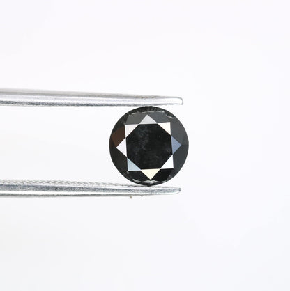 Striking Black Round Diamond - Unique Gemstone for Engagement Rings, Artisan Jewelry & Custom Creations