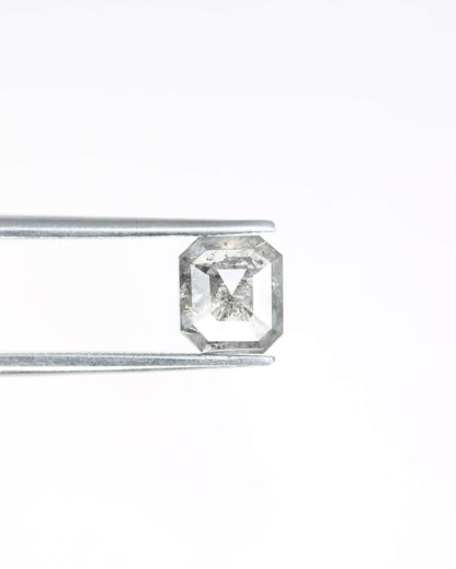 Unique Salt and Pepper Emerald Cut Diamond - Stunning Gemstone for Engagement Rings, Artisan Jewelry & Custom Designs