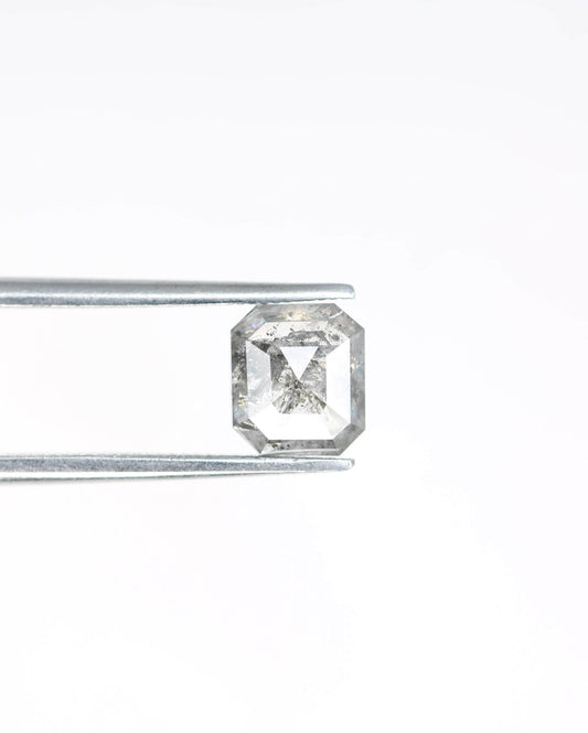 Unique Salt and Pepper Emerald Cut Diamond - Stunning Gemstone for Engagement Rings, Artisan Jewelry & Custom Designs